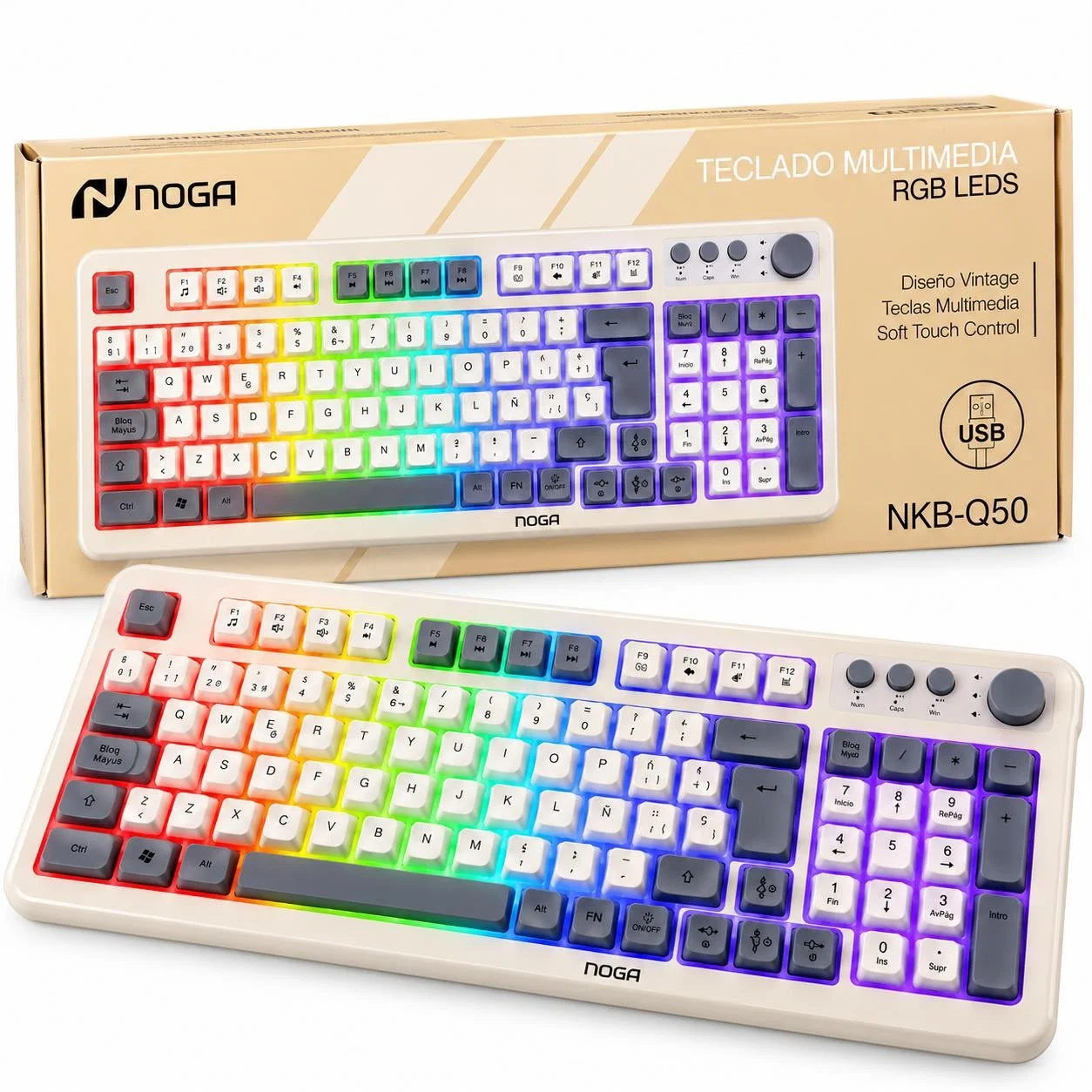 Teclado multimedia RGB